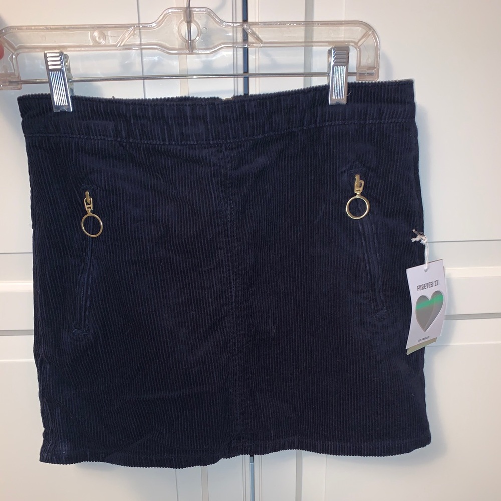 Navy Blue Forever 21 Corduroy Skirt